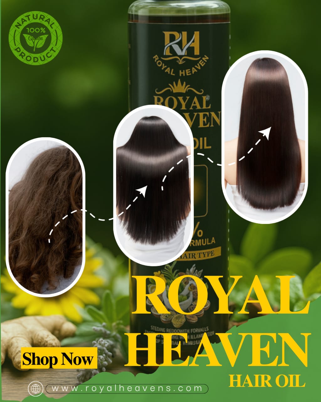 Royal Heaven Herbal Hair Oil – 100% Natural Growth Formula