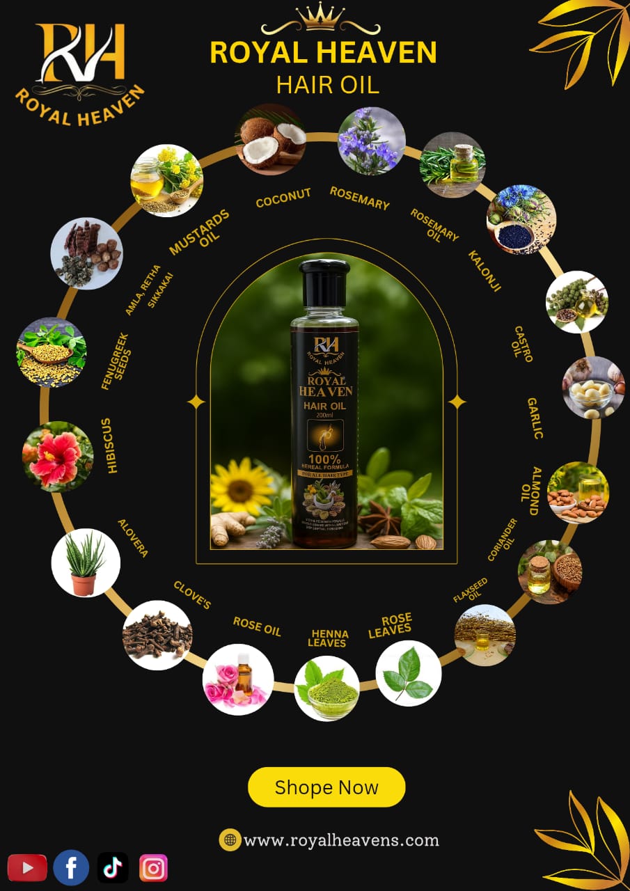 Royal Heaven Herbal Hair Oil – 100% Natural Growth Formula