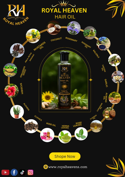 Royal Heaven Herbal Hair Oil – 100% Natural Growth Formula
